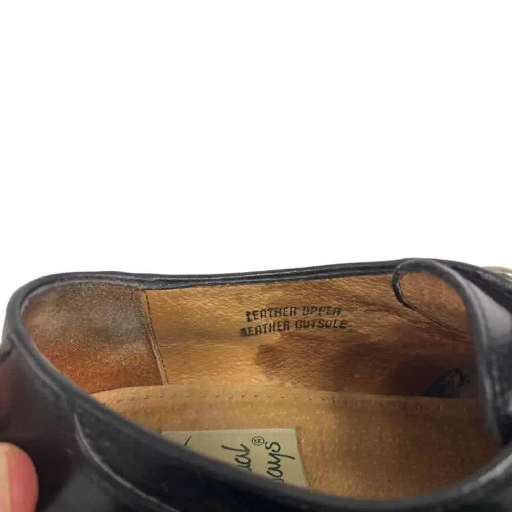 Casual Fridays Shoes Men's Size 11.5 M Black Leather Single Strap Monk Cap Toe